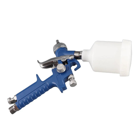 Keenso Pneumatic Paint Spray with Transparent Pot, blue handheld spray gun with clear paint cup for precise atomization.