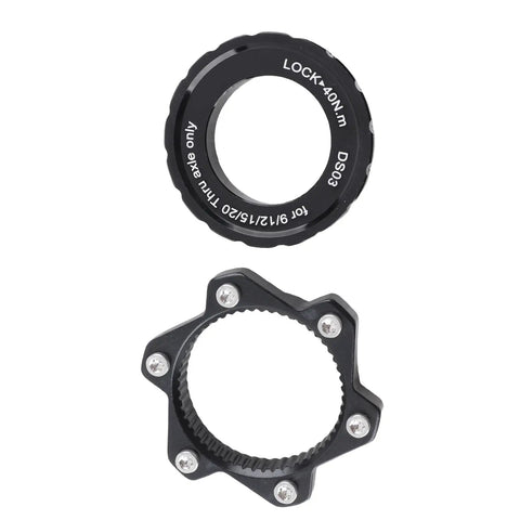 Center Lock Hub Adapter Aluminum Alloy 6 Bolt Disc Brake Rotor with Stainless Steel Washer for Mountain Bicycle Easy Install