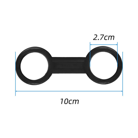 Black Silicone Snorkel Strap Keeper Clip 10cm x 2.7cm for Mask and Tube Replacement Dive Gear, Fast Release Design