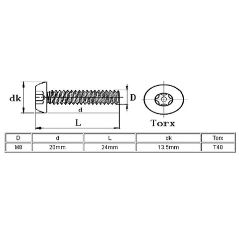 10 Pack M8 X 20mm Button Head Torx T40 Security Machine Screws 304 Stainless Steel Heavy Duty Fasteners Built Like Tanks For Real Garage And Shop Work