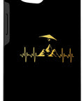 Funny Hang Glider Art Phone Case For iPhone 13 Clear Case With Cool Hang Gliding Theme featuring mountains and heartbeat design