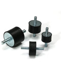Badass Heavy Duty Rubber Shock Absorber Mount Crafted With Sharp Metric Male To Male Threads For Boat Car And Industrial Engine Vibration Damping Bobbin Pad 75X40MM - Four shock absorber mounts with metal threads.