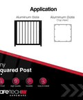 Application of Self Closing Gate Hinges Heavy Duty Spring Adjustable Tension Pool Safety on aluminum gate and post design.