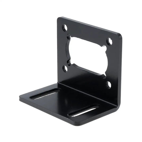 Four Pack JGY370 Worm Motor Mount Brackets, L Shaped Steel Base Holders With Screws For Worm Gear Motors, Fixed Fastener Seat, black finish