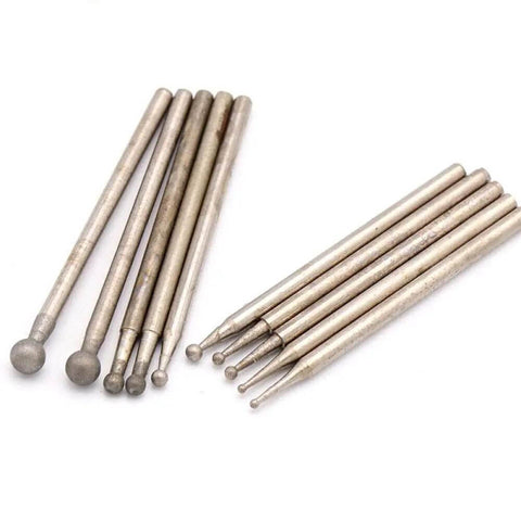 5Pcs Round Spherical Diamond Grinding Heads Set 1 To 4mm 600 And 1200 Grit For Stone Metal Polishing And Detail Work