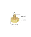 Knurled Thumb Screws M3x5mm Flat Head Brass Fasteners For PC Electronics And Mechanical Projects with measurements shown