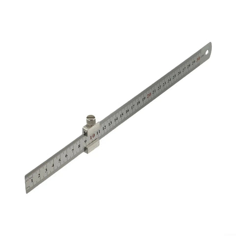 Pro Grade Steel Marking Gauge And Stop Ruler Set With 300mm Ruler And 12 Inch Stop Block, Dual Scale Engraved In Cm And Inches