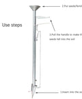 2 In 1 Garden Seeder And Planter Tool With Stainless Steel Handle For Easy Sowing Or Nutrient Feeding Rustproof Metal Seed Shank
