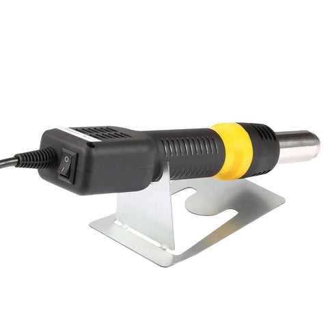 Pro Grade Hot Air Rework Station With Digital Temperature Control And 600W SMD Desoldering Gun on metal stand