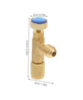 Heavy Duty Brass Refrigerant Valve Adapter Swaps R410 To R22 Smooth As Silk For Car Ac And Ev Coolers No Sweat Plug Right In Quick Install Fitting Kit With Injector, showing brass construction and dimensions.