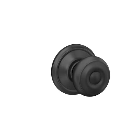 F10 GEO 622 Standard Door Knob for Hall and Closet, Non Locking Passage Lock, Matte Black Finish side view
