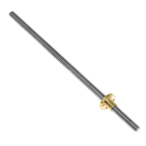 T8 Lead Screw 1000mm Stainless Steel With Copper Nut For 3D Printer And CNC Z Axis, 2mm Lead And 2mm Pitch, Easy Mounting, Heavy Duty