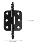 Vintage Wooden Box Hinges 10 Pcs Set Easy Install Iron Cabinet Hinges with black finish and pre-drilled holes