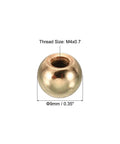 M4 Thread Cap Nuts Knob Pack Of 50 For Furniture And Lighting Sweet Ball Style Screw Caps Nut Covers In French Gold, 9mm dia close-up