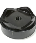 Beefy Four Inch Deep Draw Conduit Punch And Die For Hydraulic Knockout Driver, black metal component with threaded center