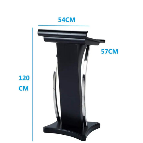 Built Tough Steel Floor Standing Lectern And Mobile Podium Desk With Smooth Roll Casters For Board Meetings School Seminars Church Gatherings No Hassle Assembly, 54x57x120 cm.