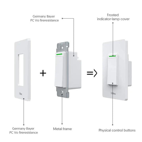 Components of Smart 2 Gang WiFi Light Switch With Alexa Google Assistant And IFTTT Remote Control And Scheduling Works As Single Pole