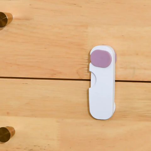 Three Pack Kid Safe Cabinet And Drawer Safety Locks Made From ABS Material With Smooth Round Design No Tools Needed Easy One Hand Latch