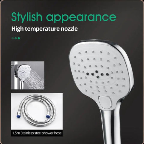 Next Level Bath Vibes 12 By 36 Inch Music Led Shower Panel With Antique Brass Finish high temperature nozzle and 1.5m stainless steel shower hose.