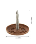Top Tier Round Cap Roofing Nails With Insulation Washers Brown House Wrap Fasteners For Felt Foam Board and Weather Guard Sheathing 200 Piece Kit, showing a single nail with a brown plastic washer.