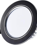 WKNHHL Recessed Lighting Housing Trim Kits Rendering Black Led Downlight High Brightness Household Indoor Embedded Spotlight, black aluminum design.