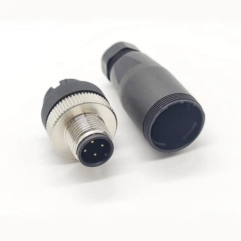 M12 4 Pin A Code Circular Connector IP67 Sensor Ready Field Wireable Straight Type 250V 4A AC DC Adapter For PG7 Pack Of 2