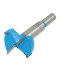 Kickass Hardened 32mm Carbide Tip Hinge Boring Bit For Fine Woodworking And Door Hardware Installations showing blue carbide tip.