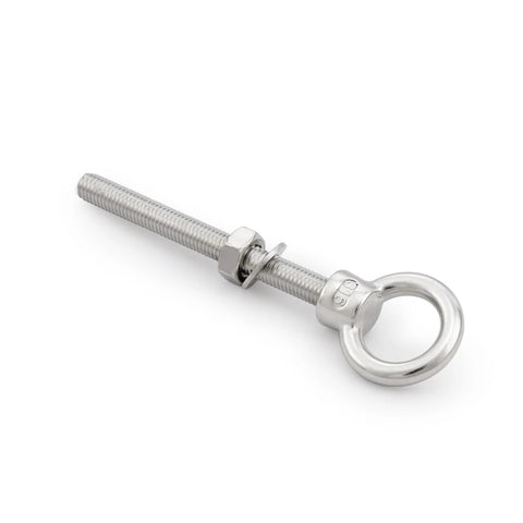 Front view of SHONAN heavy-duty 316 stainless steel shoulder eye bolt with nut and washer