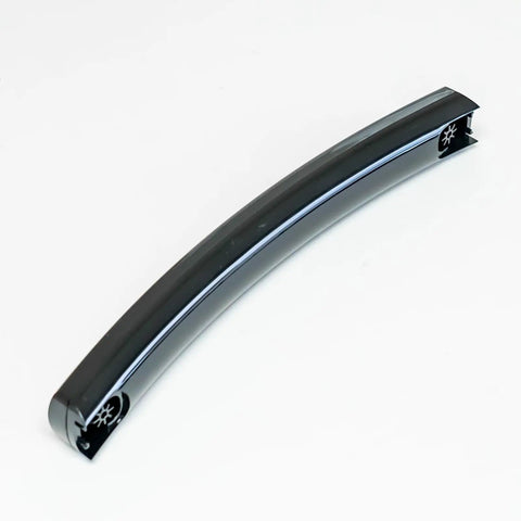 Upgrade Your Kitchen Game With This Sleek Black Microwave Door Handle Kit Model Wb15X10275cm Featuring Two Chic End Caps Plus Mounting Screws And Lock Washers For A Total Easy Fix Experience Today. black microwave door handle with end cap detail, plastic, replacement part