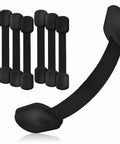 Adhesive Child Safety Strap Locks For Cabinets And Drawers, Toilets, Fridges shown in black with adjustable design.