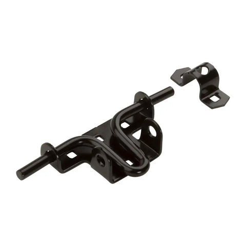 Heavy Duty Sliding Bolt Gate Latch For Wood Fences And Metal Gates WeatherGuard Coated Cold Rolled Steel Padlock Compatible Black Finish