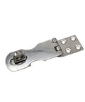 Marine Grade Stainless Steel Door Hasp Locking With Turning Eye Mount For Boats And Cabins, Heavy Duty And Corrosion Resistant Deck Hardware, Quick Install, Dockside Ready Boat Security Locking Hasp on stainless steel hinge plate