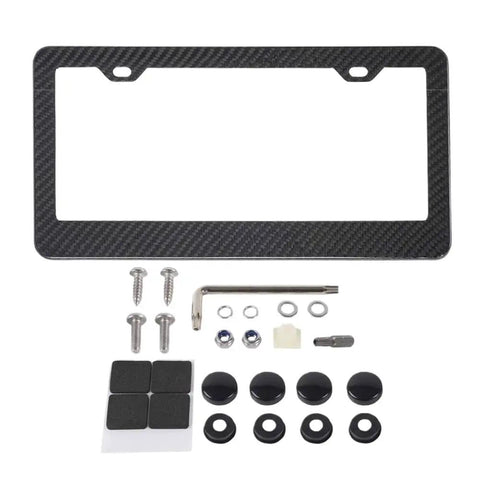 Legit Real Carbon Fiber License Plate Frame With Tight Weave Build And Comes Ready To Roll With Quality Fasteners and installation parts.