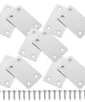 Stainless Steel Straight Flat Brackets With Screws 20pcs Heavy Duty Corner Braces For Furniture And Wood Shelves Ultra Sturdy