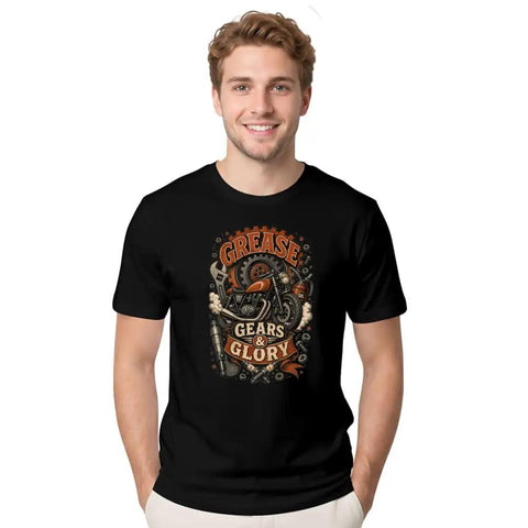 Super Soft Vintage Mechanical Engineer Tee For The Garage Gear Head Who Loves Gears Grit And Workbench Vibes As A Cool Gift For Real Engineers worn by a smiling man.