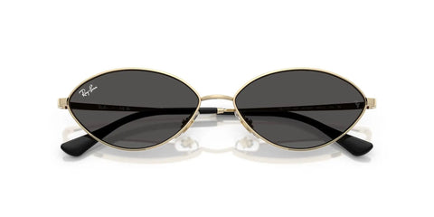 Kai Oval Sunglasses 56mm Pale Gold Frame With Dark Grey Lenses, Eco Conscious Retro Style shown from front angle