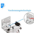 Close-up of Set Of 4 L Shaped Silent Swivel Casters With 360 Degree Rotation And TPE Rubber Wheels For Furniture chrome plating