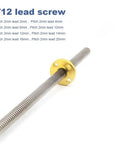 Lead Screw 12mm Diameter Stainless Steel 304 With Copper Nut For 3D Printers CNC Machines And Engraving Tools Multiple Lead Options
