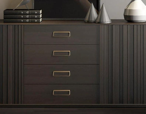 Cabinet with Champagne Bronze Cabinet Pulls With Center Hole 5 Inch Length Modern Zinc Finger Handles For Drawers