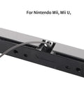 USB Wired Infrared Sensor Bar for Nintendo Wii and Wii U Replacement Sensor Bar with Clear Stand, plug-and-play setup, silver and black