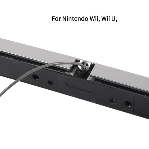 USB Wired Infrared Sensor Bar for Nintendo Wii and Wii U Replacement Sensor Bar with Clear Stand, plug-and-play setup, silver and black