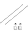 Two Pack 304 Stainless Steel Fully Threaded Rods with Square Washers for Furniture Mounting and Assembly Right Hand Threads Quarter Inch