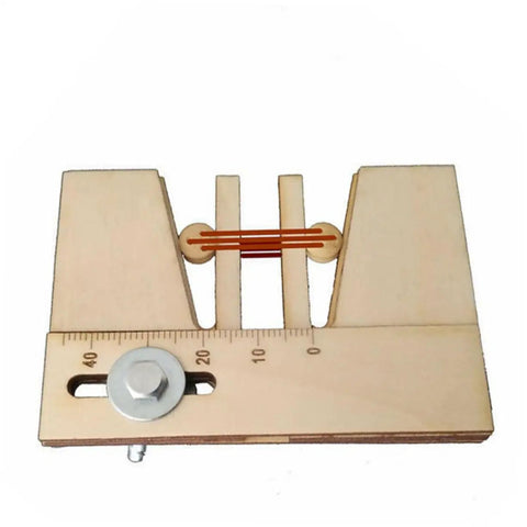 Wooden Mooring Tool For Sailing Model Kits Handy Assist Device For Secure Boat Model Assembly Lightweight Fixed Tool With Scale Display Essential Wooden Mooring Gear For Sailboats, top view showing scale and screw detail.