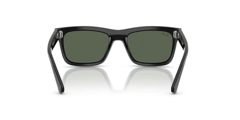 Front view of Kid Sized Warren Rectangular Sunglasses Black Frame Dark Green Lenses 49 Millimeter XX Small For Narrow Faces