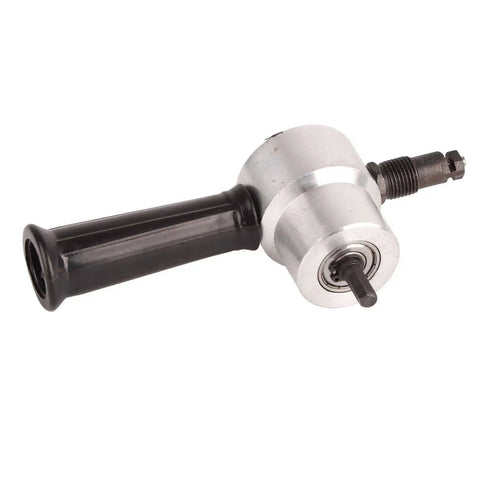 Double Headed Sheet Metal Nibbler with Drill Attachment for Precise Metal Cutting including 360 Degree Rotatable Cutter Heads