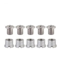 Double Ring Chainring Bolts 5 Pack Chrome Plated M8x8mm And M8x7mm Steel Construction Strong And Durable Upgrade For 2x Cranks