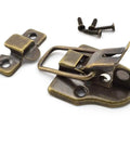 Antique Cabinet Duckbilled Toggle Latch And Heart Shaped Padlock Kit with 2 toggle latches in bronze for furniture decor