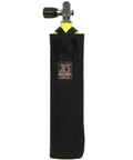 19 Cu Ft Diving Pony Bottle Bag With Self Draining Mesh Bottom Dual Velcro Straps for Stability, attached to yellow cylinder