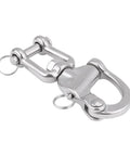 Rock Solid 316 Stainless Steel Swivel Snap Shackle For Sailboat Halyard Rigging and Heavy Duty Marine Hardware with a shiny five inch model.