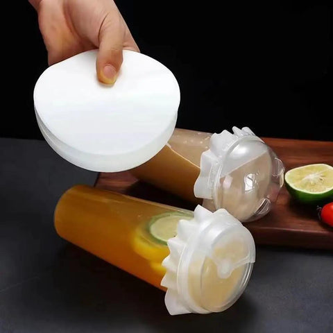 500 Pcs White Leak-Proof Cup Lid Liners, Round Sealing Paper Pads, Waterproof Spill-Proof Paper for Plastic Cups, Milk Tea Coffee Beverage Cups, Heat and Cold Resistant, 5.1 Inch Film Seal Pads used on sealed drink cups